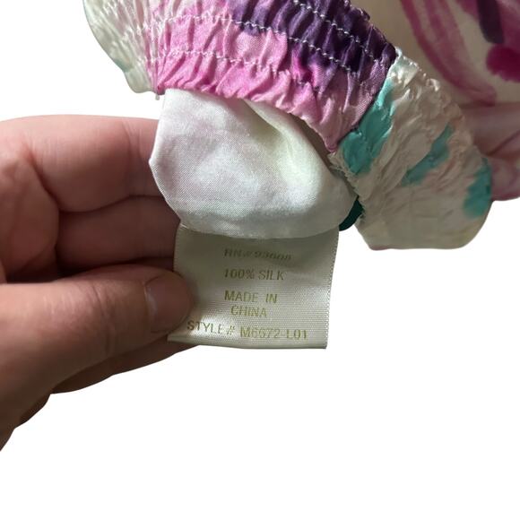 Romantic Garden Party Halter Top Marthy M Silk Watercolor Floral Medium - Picture 8 of 9